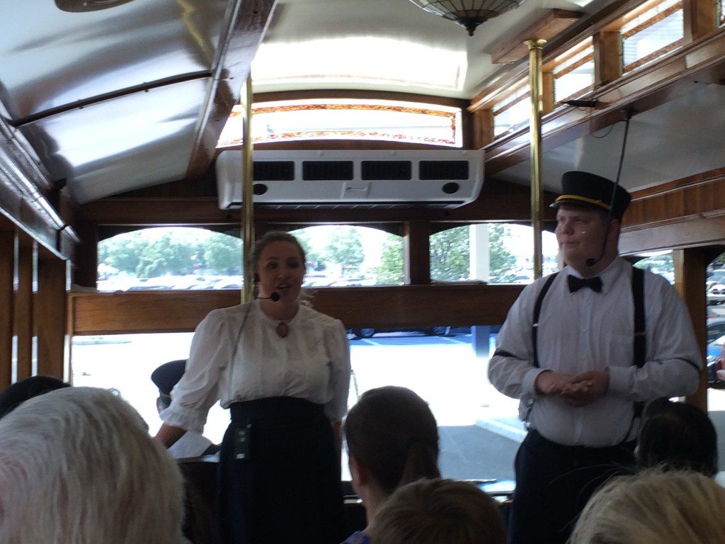 Emma and "Wilbur" tell the story of Milton Hershey and Hershey PA on a 45 minute trolly ride around town.