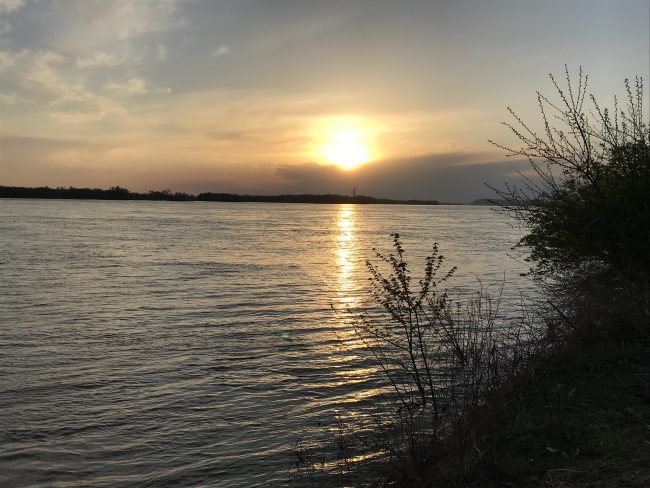 Sunset on great river road