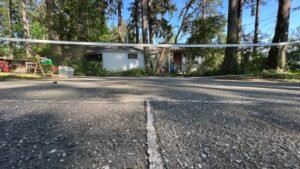 the first pickleball court