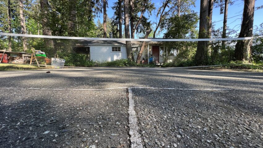 the first pickleball court