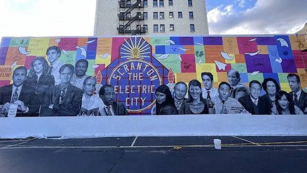 the new office mural in scranton