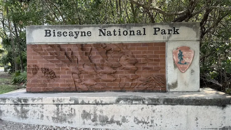 Biscayne National Park sign in Homestead, Florida