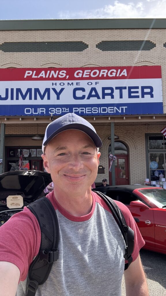 Jimmy Carter's hometown of Plains, Georgia is featured in the book Presidential Road Trips