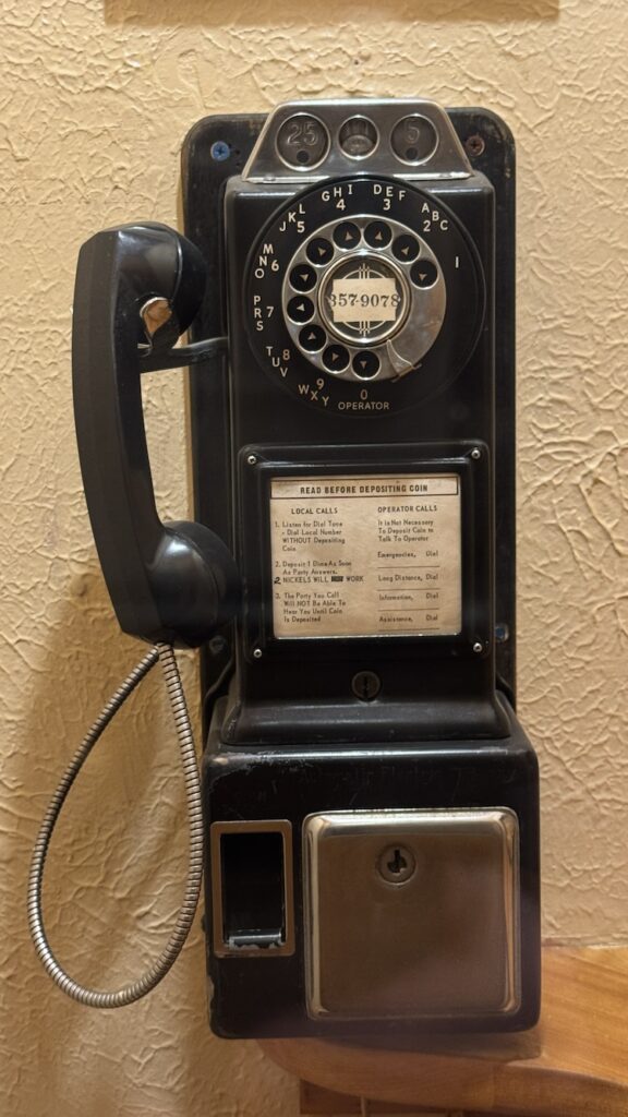 Payphone at the Surf Ballroom in Clear Lake, Iowa.